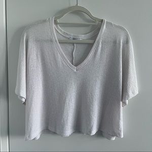 zara white crop top